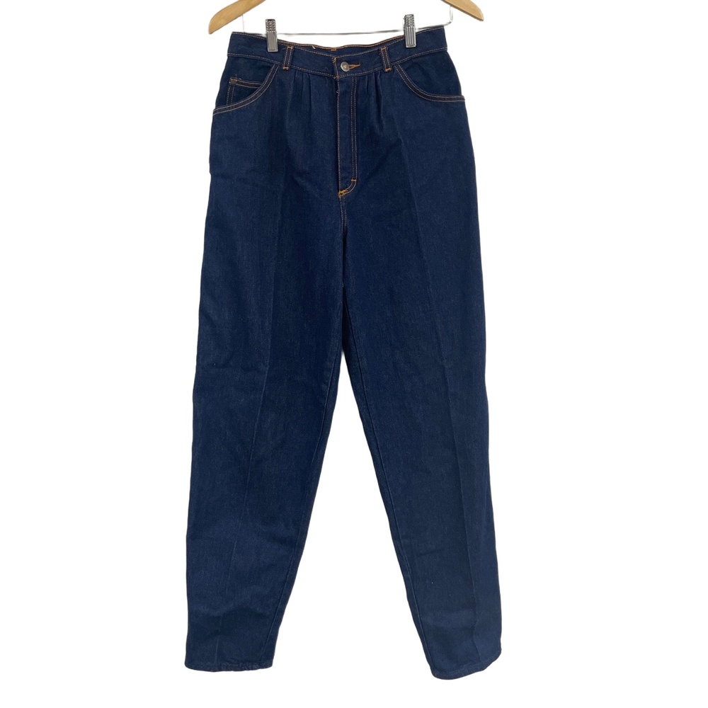 Gitano High-Waisted Dark‎ Wash Pleated Riveted Denim Mom Jeans Size 12 Vintage
